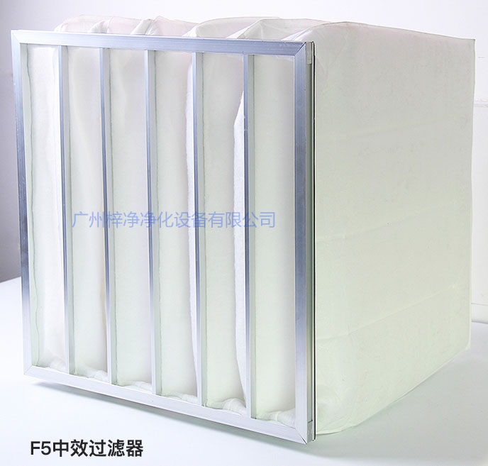 F5級袋式中效過濾器主要用于商業(yè)大樓、劇院、車站。